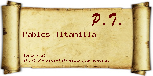 Pabics Titanilla névjegykártya